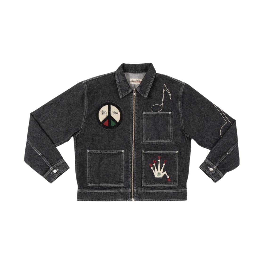 스투시 x 파타 집 워크 자켓 블랙(Stussy x Patta Zip Work Jacket Black)