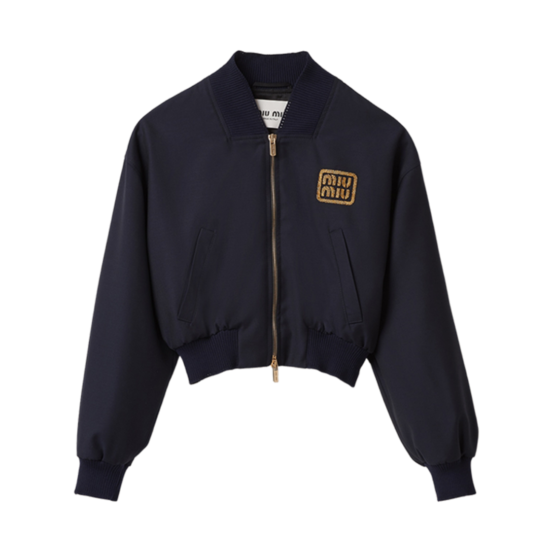 ML936-11AD-F0008 (W) Miu Miu Batavia Bomber Jacket Navy