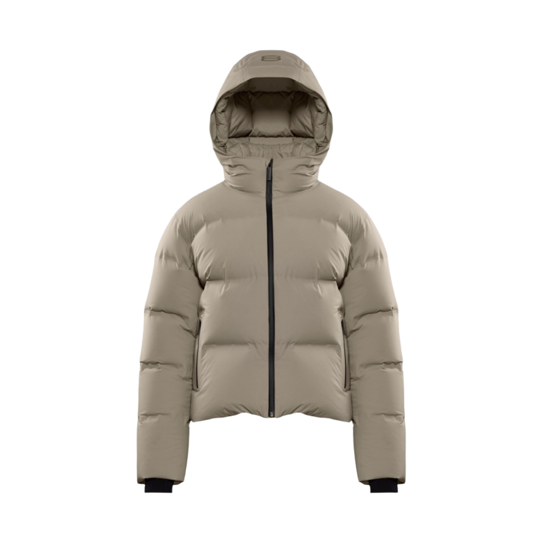 84729 (W) Aritzia The Super Puff Shorty Waterproof Japanese Rainstop Goose Down Puffer Jacket Modern Taupe