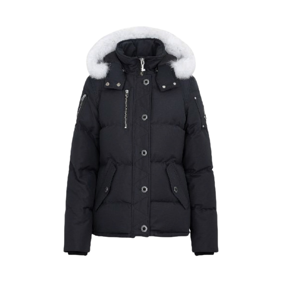 MK2229L3Q401 (W) Moose Knuckles Threequarter Jacket Natural Fox Fur Navy