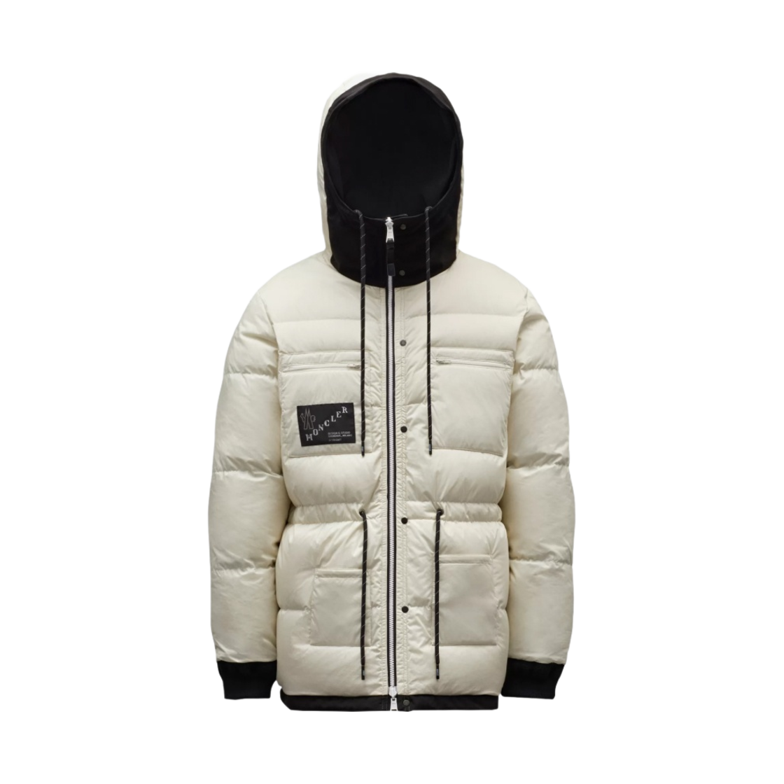 몽클레르 x 프라그먼트 글로스터리 쇼트 다운 자켓 버터 크림 블랙 - 21FW