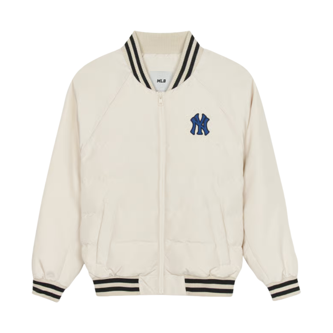 MLB 바시티 립 라이트웨이트 숏 푸퍼 자켓 뉴욕 양키스 D.크림(MLB Varsity Rib Lightweight Short Puffer Jacket New York Yankees D.Cream)