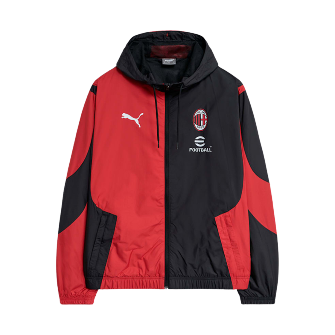 774026-01 Puma AC Milan Prematch Woven Jacket Black For All Time Red