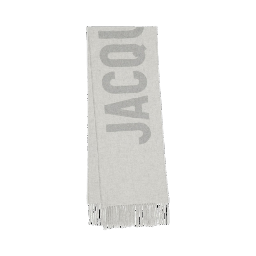 Jacquemus L'echarpe Jacquemus Fringe Logo Scarf Grey