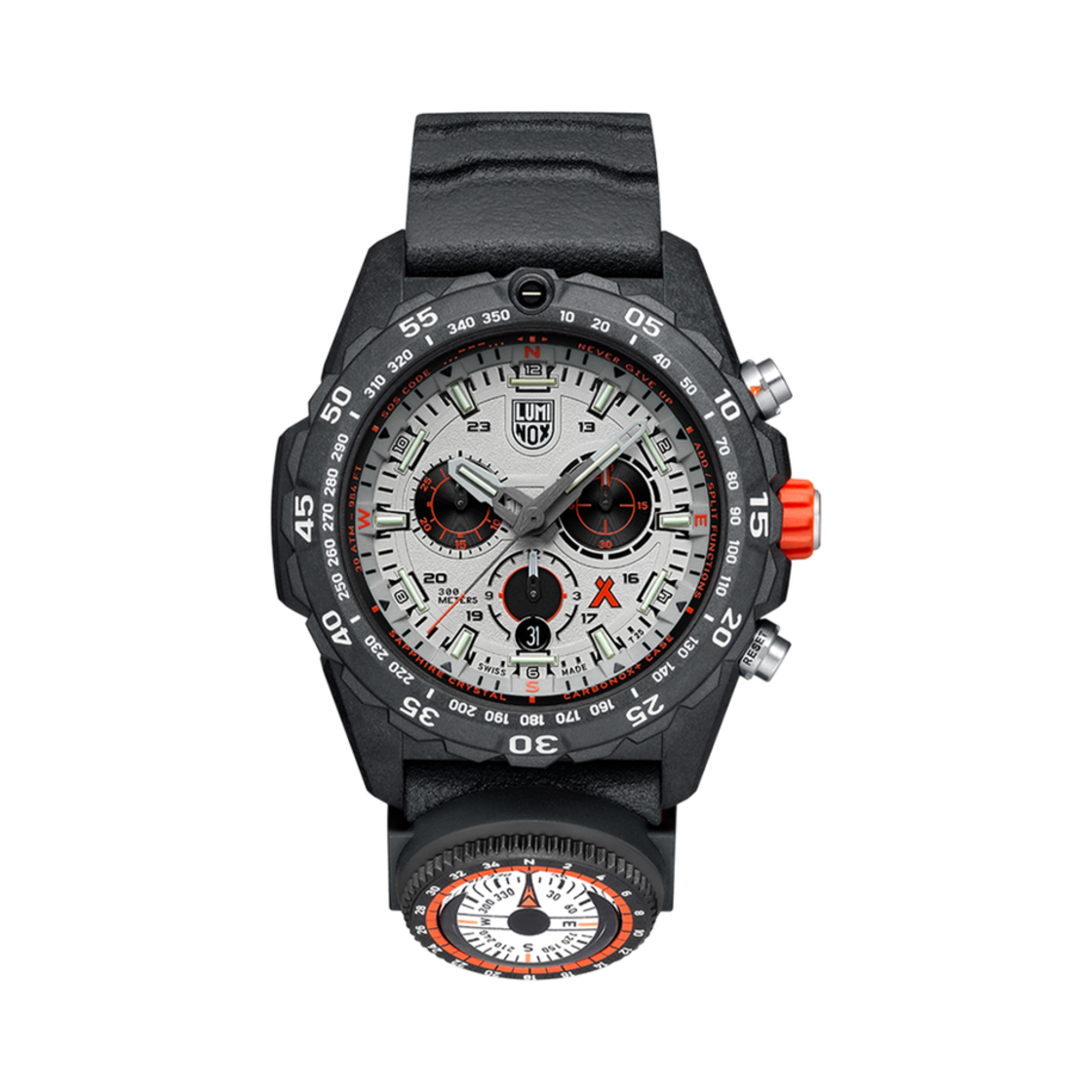 루미녹스 베어 그릴스 서바이벌 카본옥스 43mm 아웃도어 익스플로러 스테인리스 스틸 블랙(Luminox Bear Grylls Survival Carbonox 43mm Outdoor Exporer Stainless Steel Black)