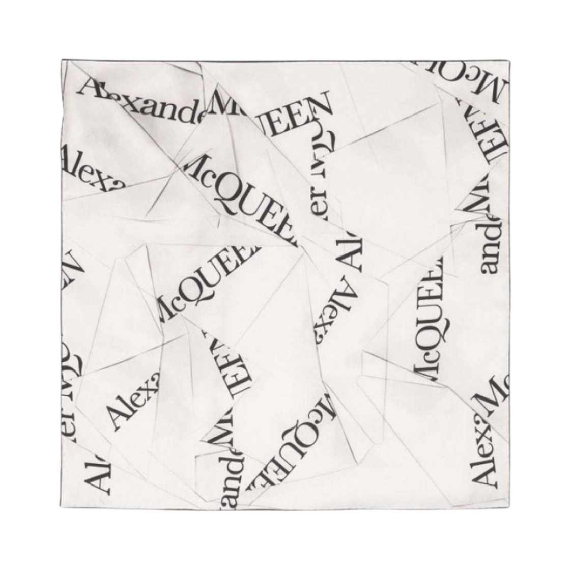알렉산더 맥퀸 로고 실크 스카프 화이트(Alexander McQueen Logo Silk Scarf White) - 1