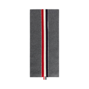Thom Browne Jersey Stitch Superfine Merino Wool Intarsia Stripe Scarf Medium Grey