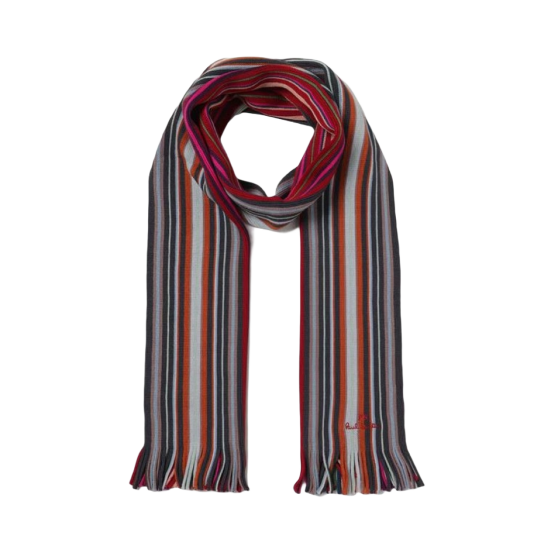 M2A-150F-L546-28 Paul Smith Spectrum Stripe Scarf Red