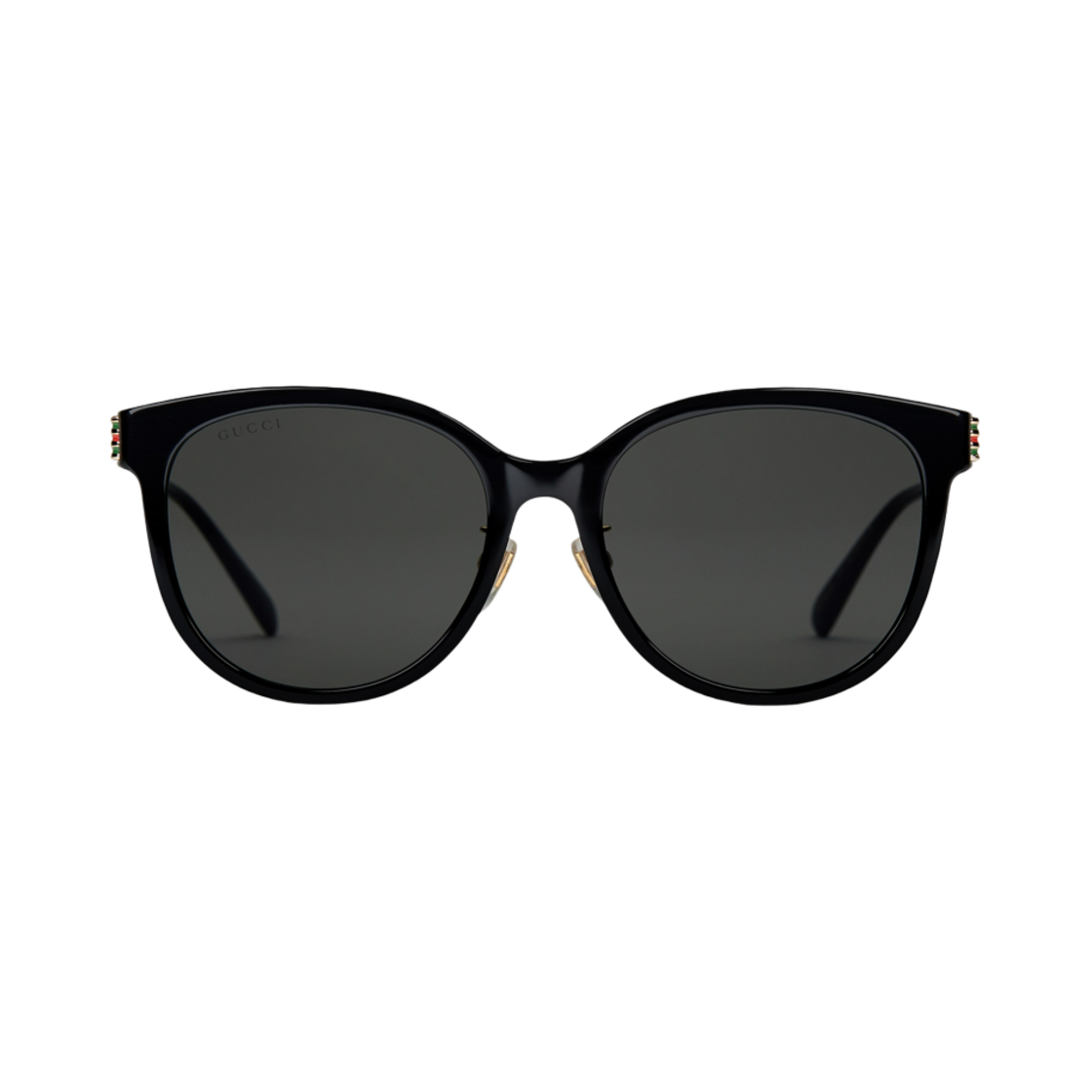 (W) 구찌 로우 노즈 브릿지 핏 라운드 선글라스 샤이니 블랙((W) Gucci Low Nose Bridge Fit Round Sunglasses Shiny Black) - 1