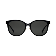 (W) Gucci Low Nose Bridge Fit Round Sunglasses Shiny Black
