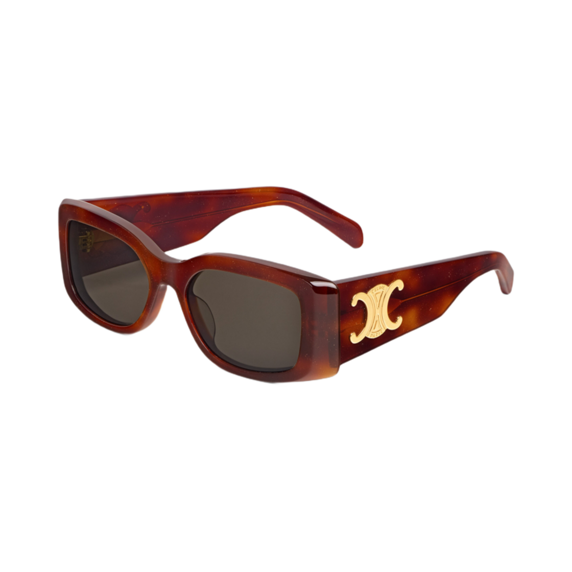 셀린느 트리옹프 XL 01 선글라스 아세테이트 블론드 하바나 글리터(Celine Triomphe XL 01 Sunglasses in Acetate Blonde Havana Glitter) - 1