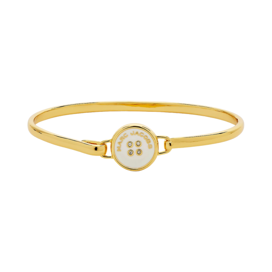 (W) 마크 제이콥스 더 버튼 힌지 브레이슬릿 골드 크림((W) Marc Jacobs The Button Hinge Bracelet Gold Cream)