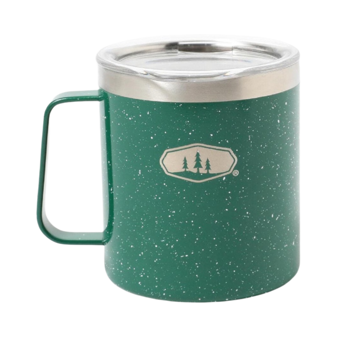 33-04-0465-254 Beams x GSI Outdoors Bespoke Glacier Stainless Campcup 15oz Double Wall Mug Cup with Lid Enameled Green