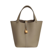 Hermes Picotin Lock 22 Bag Clemence & Gold Beige Marfa
