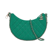 Chanel Small Hobo Bag Lambskin & Shiny Light Gold Green