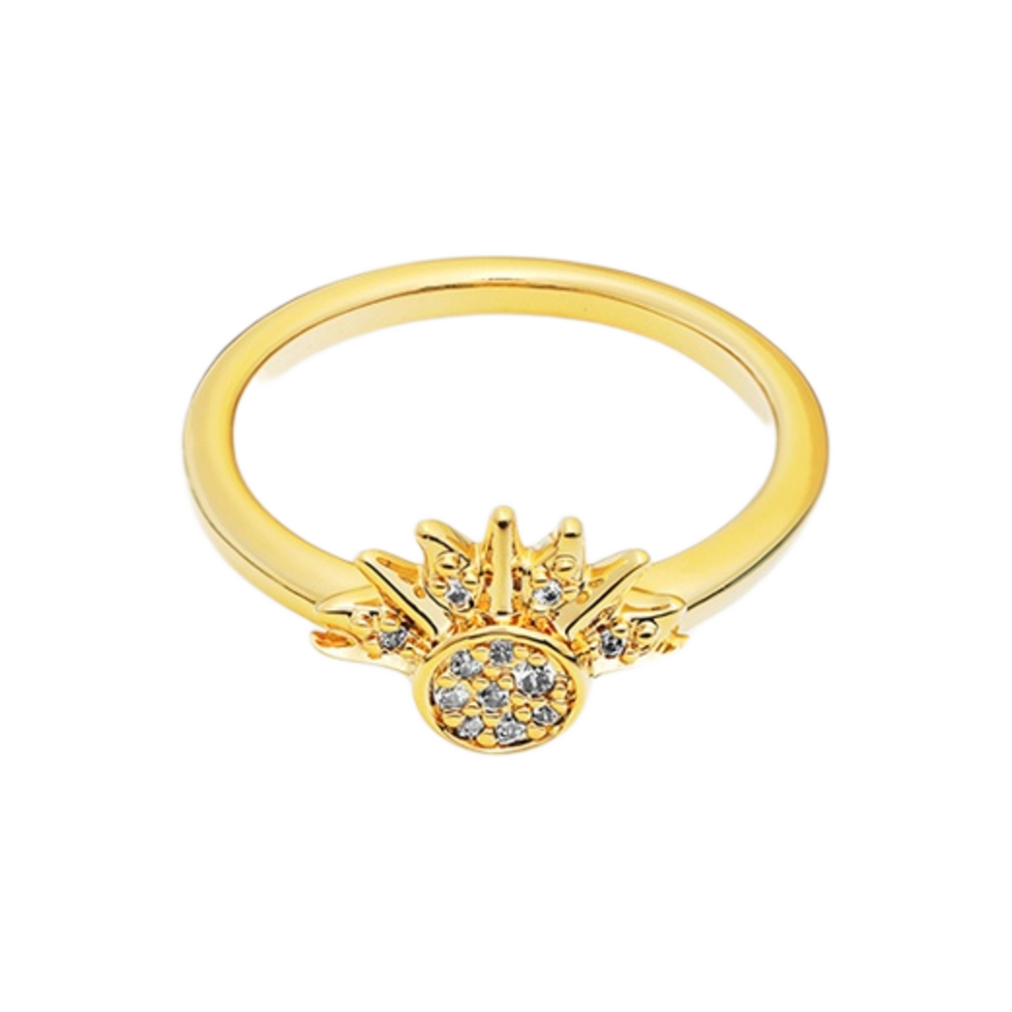 (W) 판도라 셀레셜 스파클링 선 링 골드 플래팅 클리어