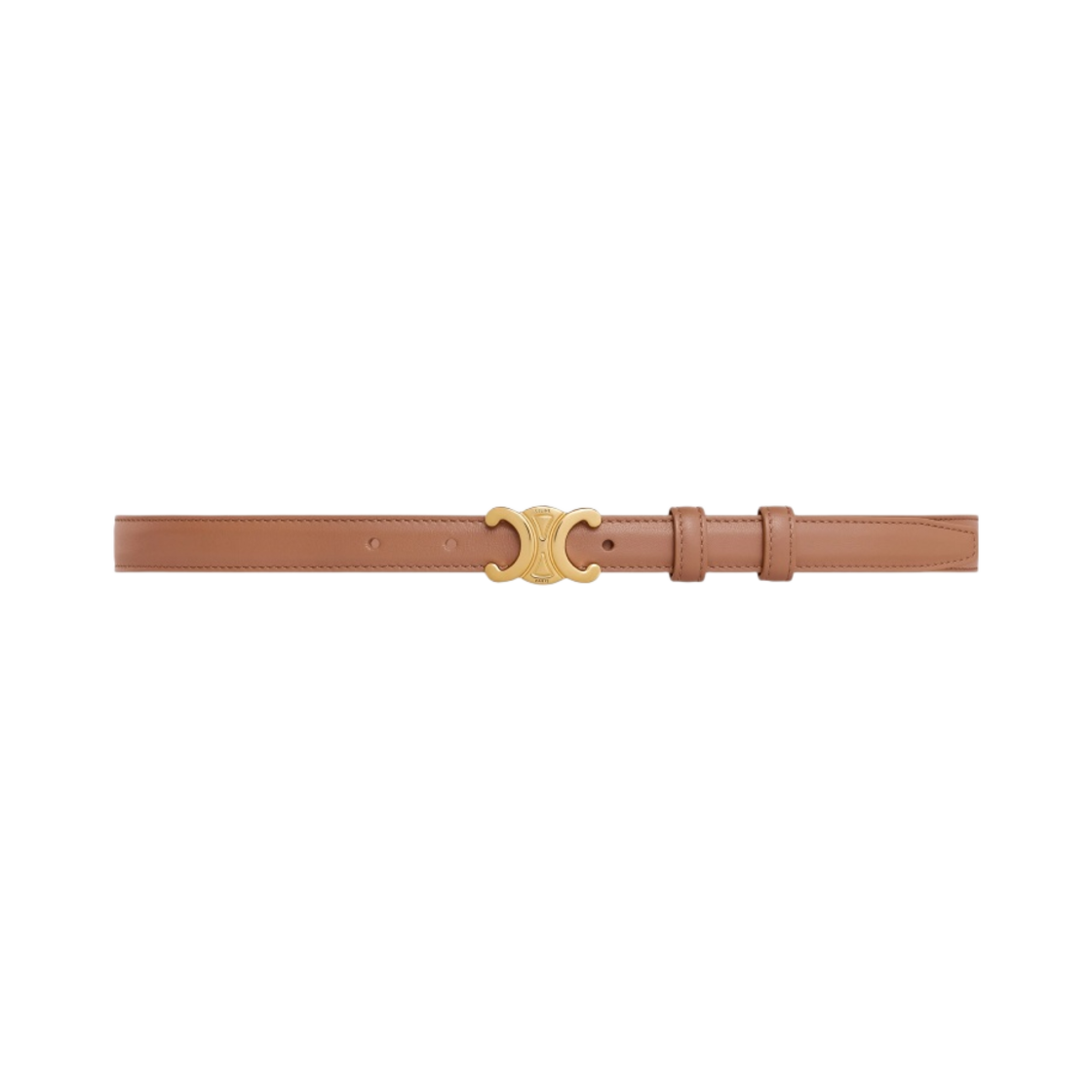 45AX63B01-18BU (W) Celine Small Triomphe Belt in Smooth Calfskin Bronze