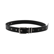 Haleine Eyelet Leather Belt Black (VA210)