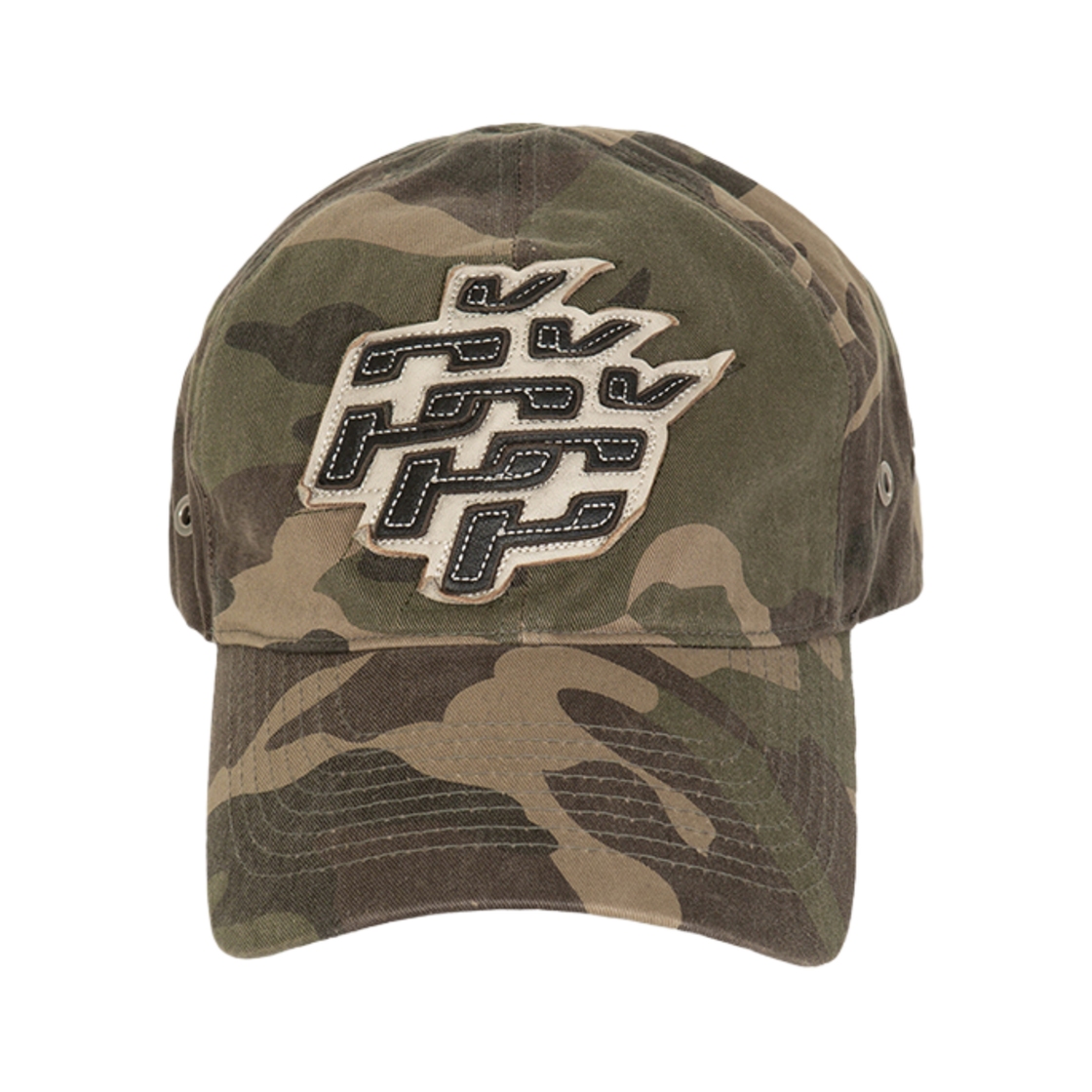 PCS24MXHG006_C Peaches Leather Applique Cap Camo
