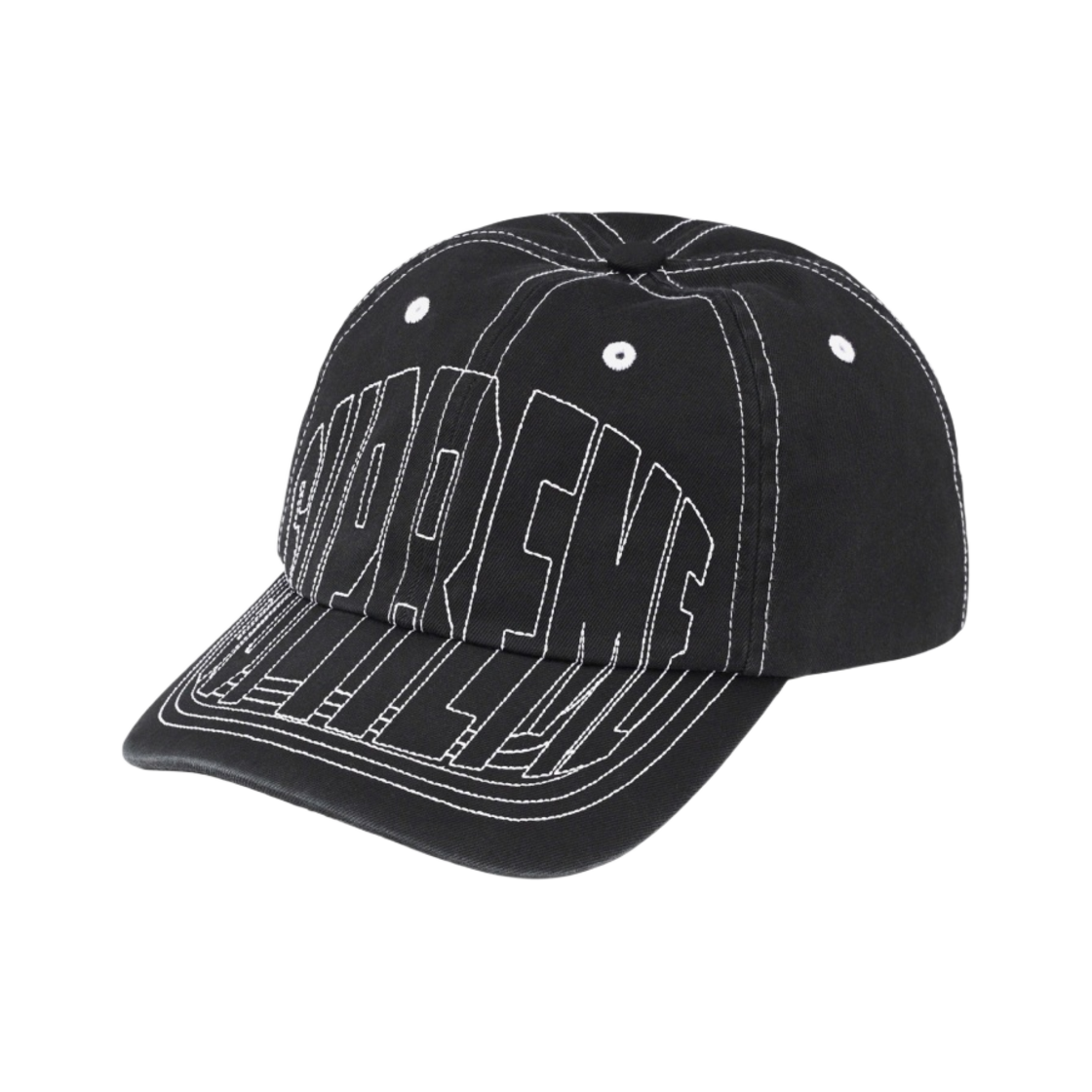 슈프림 바이저 스티치 6-패널 블랙 - 23SS