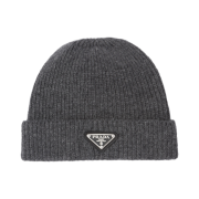 Prada Wool and Cashmere Beanie Slate Gray