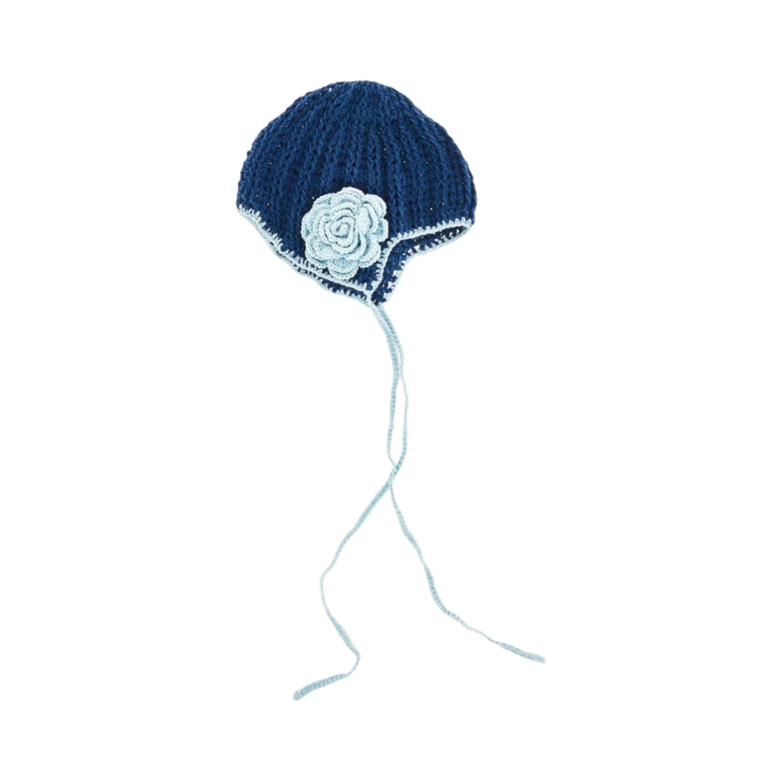 HAS90-BL Heaven by Marc Jacobs x Anna Sui Crochet Beanie Blue