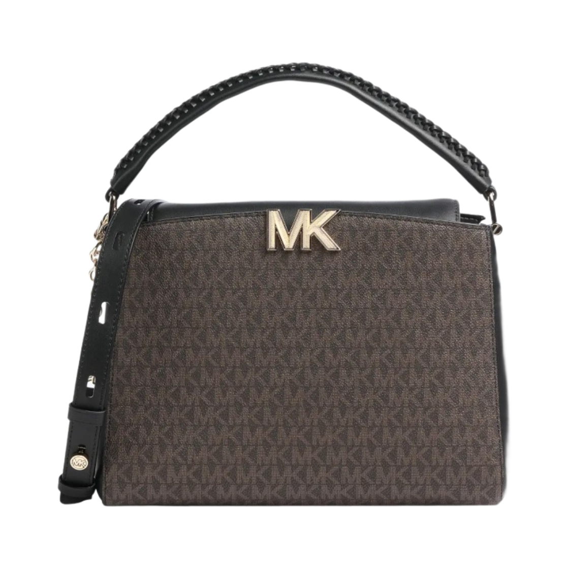 30F1GCDS2B292 Michael Kors Karlie Medium Logo Satchel Black Brown