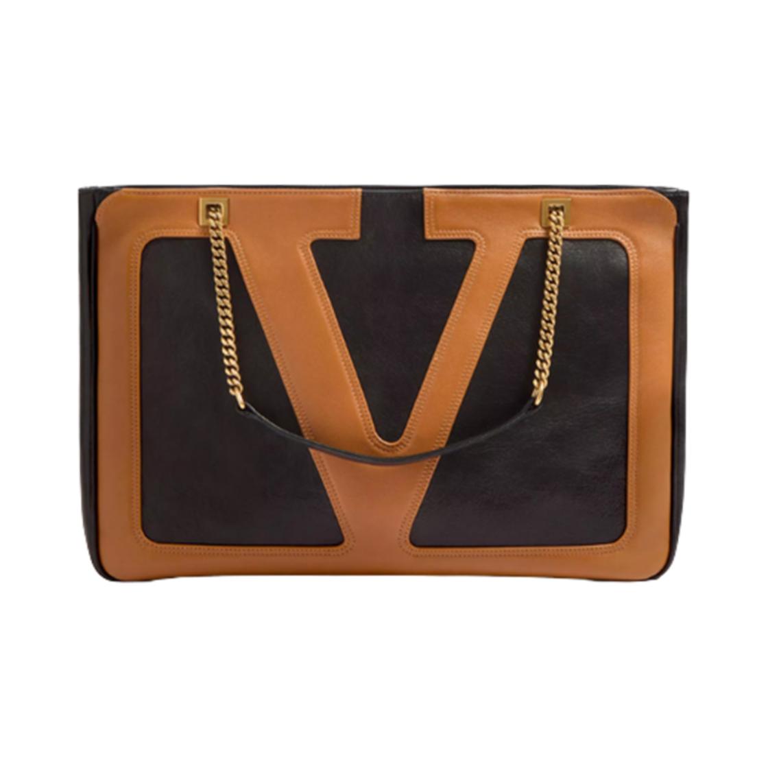 발렌티노 비바 슈퍼스타 나파 레더 미디움 쇼핑백 블랙 브라운