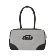 Emis Canvas Leather Tote Bag Black