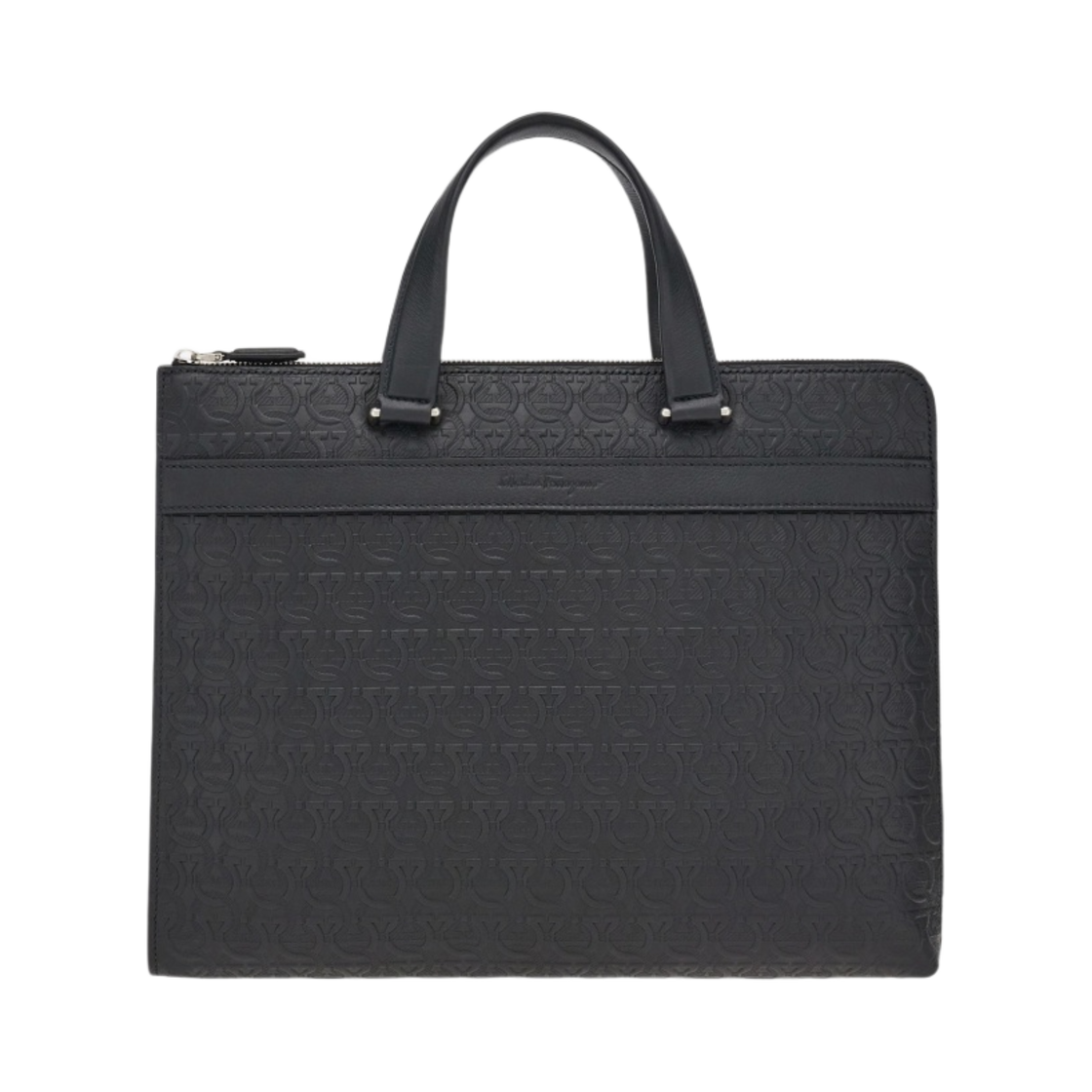 페라가모 엠보스 카프스킨 간치니 비즈니스백 블랙(Ferragamo Embossed Calfskin Gancini Business Bag Black) - 1