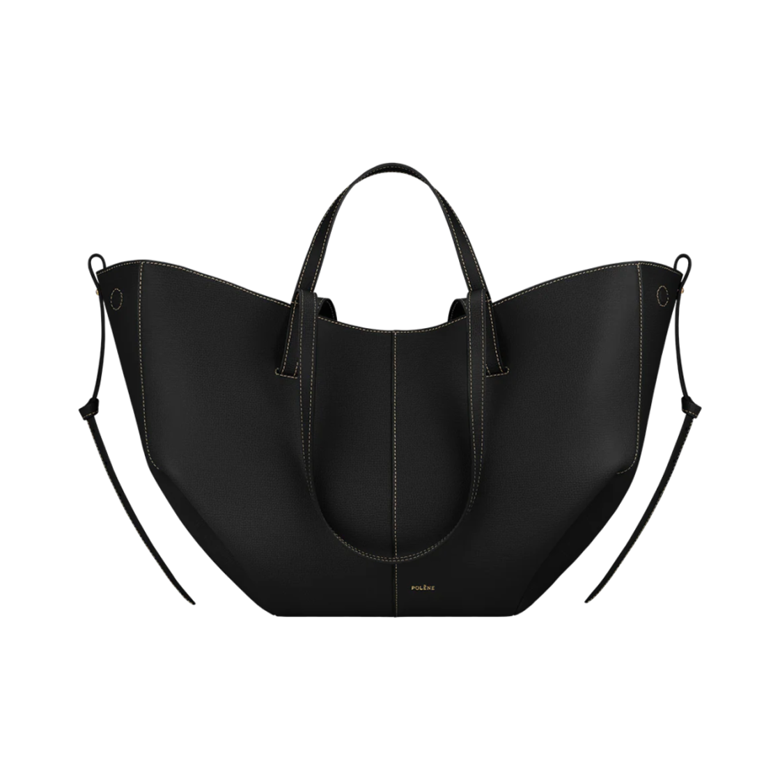 폴렌느 시미 에크루 스티치 블랙(Polene Cyme Black with Ecru Stitching)