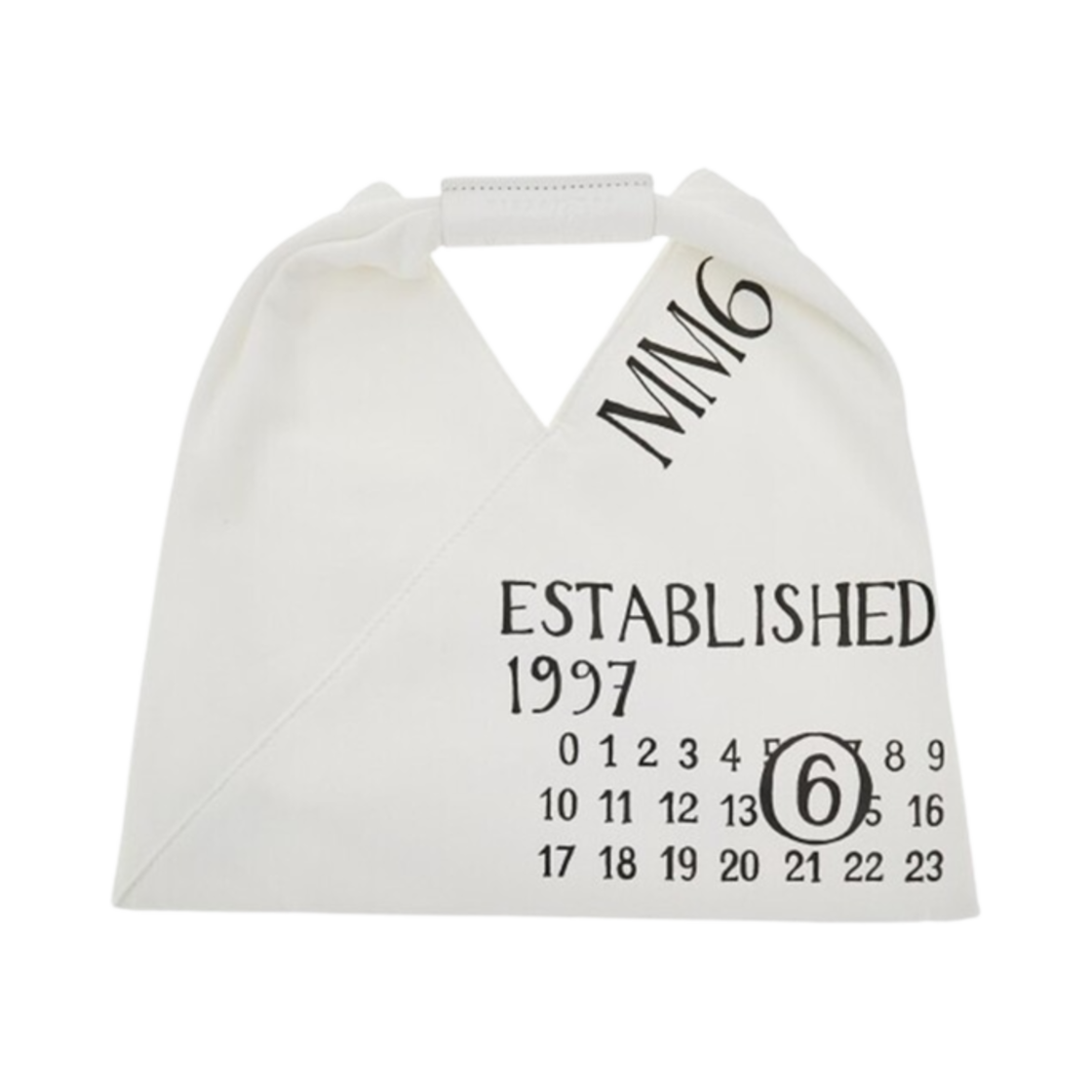 SB6WD0013P7260T1003 MM6 Maison Margiela Number Logo Cotton Tote Bag White