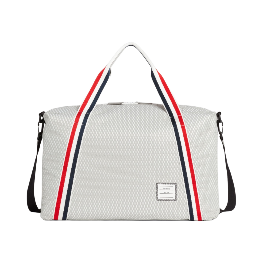톰브라운 헤비 애슬레틱 메쉬 스트라이프 웨빙 스트랩 짐백 미디움 그레이(Thom Browne Heavy Athletic Mesh Stripe Webbing Strap Gym Bag Medium Grey) - 1