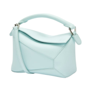 Loewe Mini Puzzle Bag In Classic Calfskin Blue Iceberg