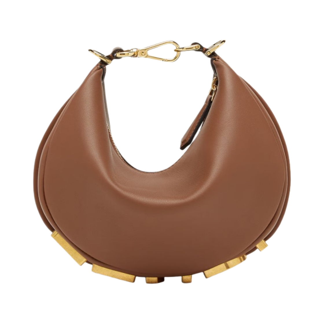 8BS081A5DYF1NXF Fendi Fendigraphy Leather Mini Bag Brown
