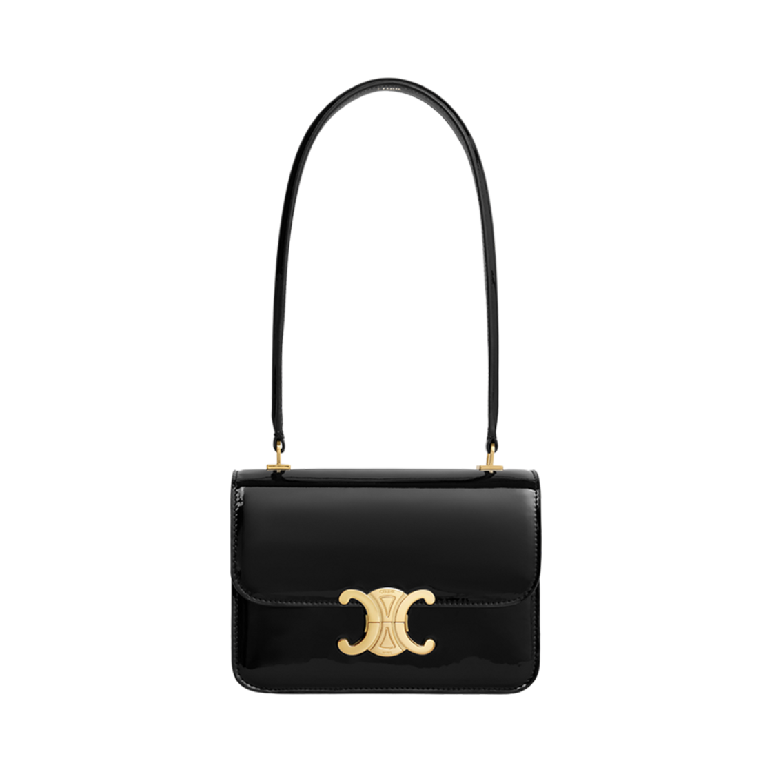 셀린느 틴 가란스 백 페이턴트 카프스킨 블랙