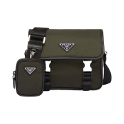 Prada Re-Nylon Saffiano Leather Shoulder Bag Tundra