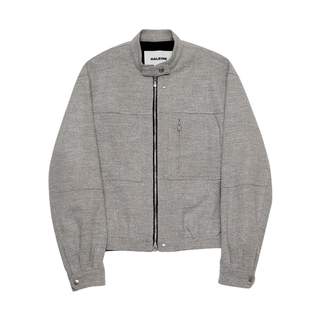 알렌느 울 체크 카펜터 디테일 자켓 그레이시베이지