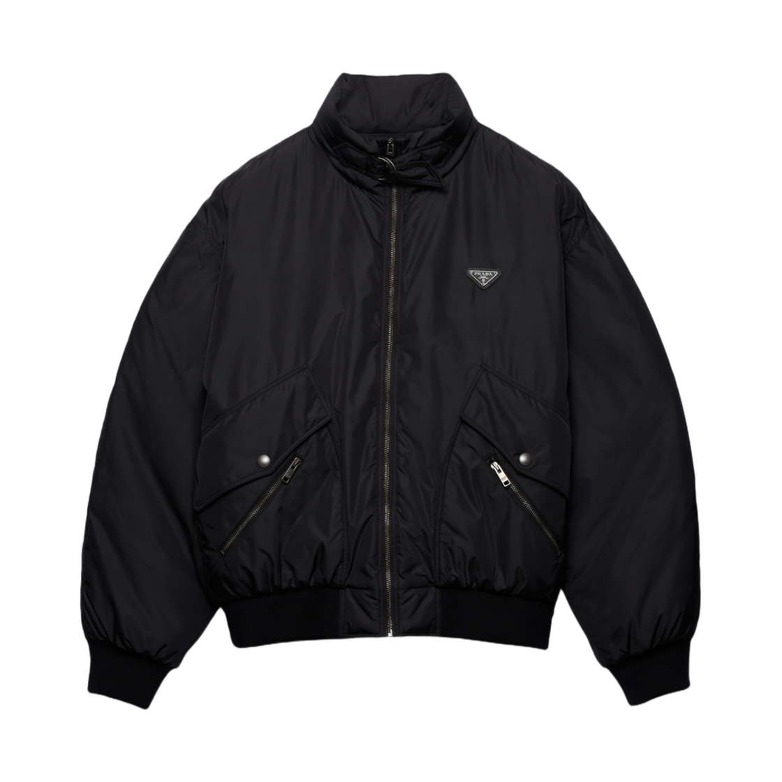 프라다 미디움 웨이트 리나일론 다운 자켓 블랙(Prada Medium-Weight Re-Nylon Down Jacket Black)
