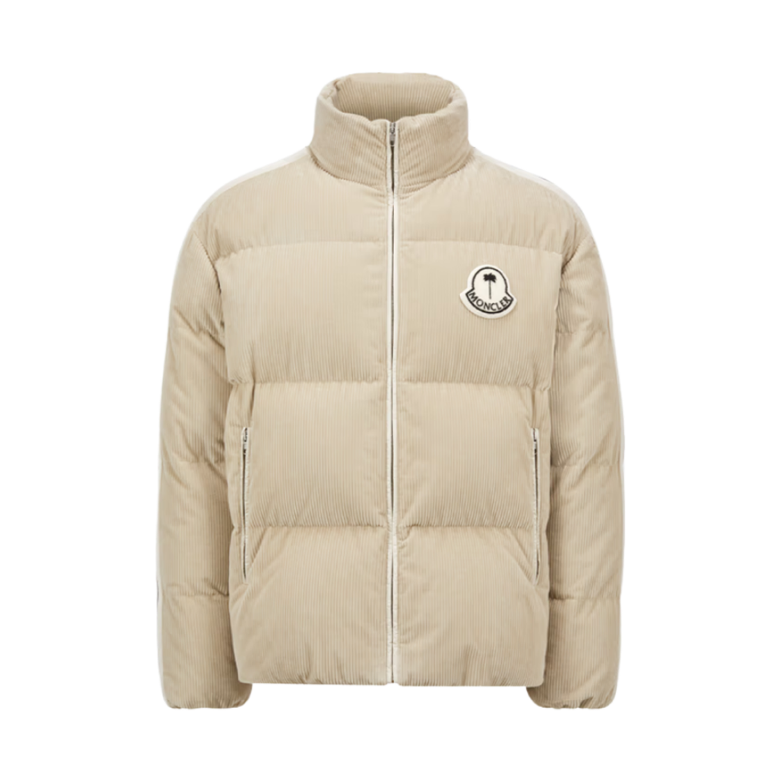 몽클레르 x 팜 엔젤스 아브롤호스 코듀로이 쇼트 다운 자켓 베이지 - 24FW(Moncler x Palm Angels Abrolhos Corduroy Short Down Jacket Beige - 24FW)