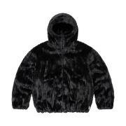 Supreme Faux Fur Hooded Jacket Black - 24FW