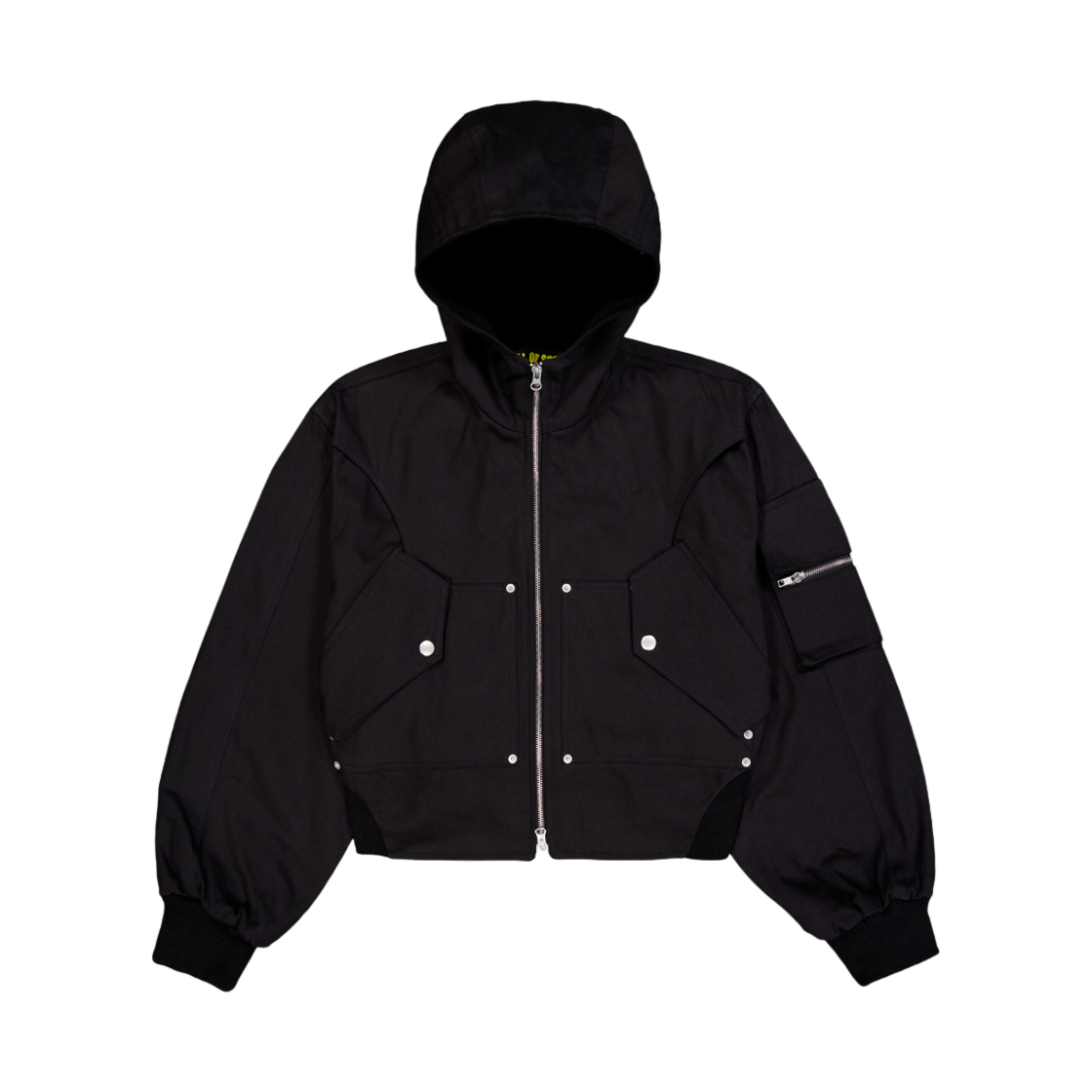 24FW-02 Full of Ssun Circle Denim Bomber Jacket Black