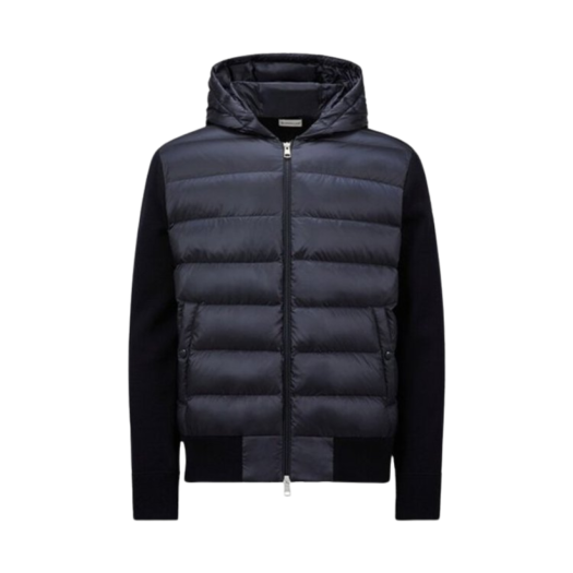 Moncler Padded Wool Hoodie Royal Blue - 24FW
