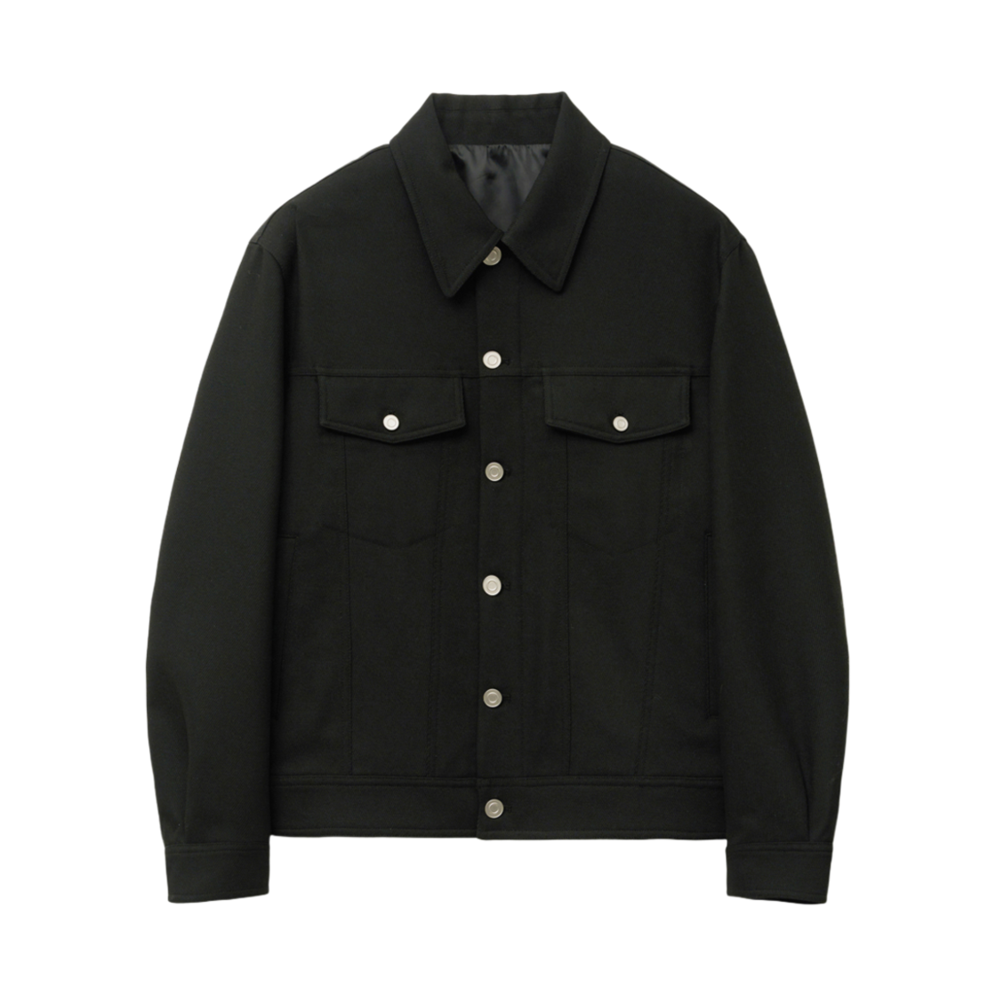 티엔지티 세미오버핏 트윌 크롭 트러커 블랙