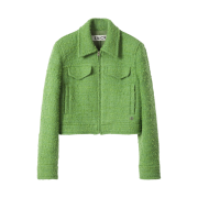 En Or Women Boucle Tweed ZipUp Jacket Green
