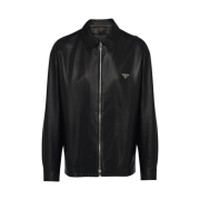 Prada Nappa Leather Blouson Jacket Black