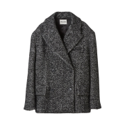 (W) Miu Miu Double Breasted Chevron Jacket Black