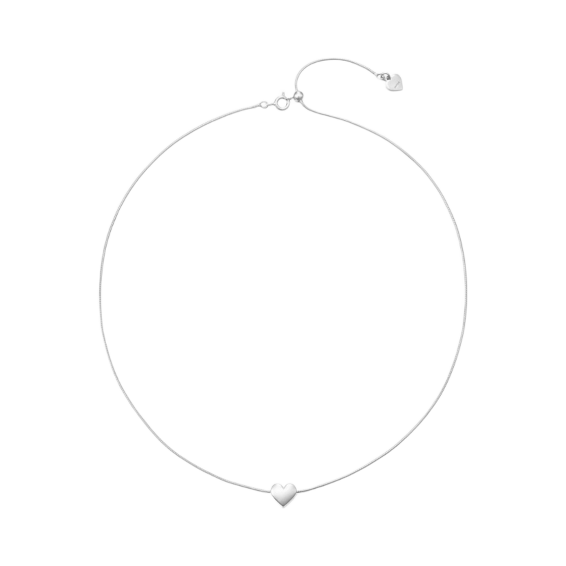 넘버링 미니 볼륨 하트 네클리스 실버(Numbering Mini Volume Heart Necklace Silver) - 1