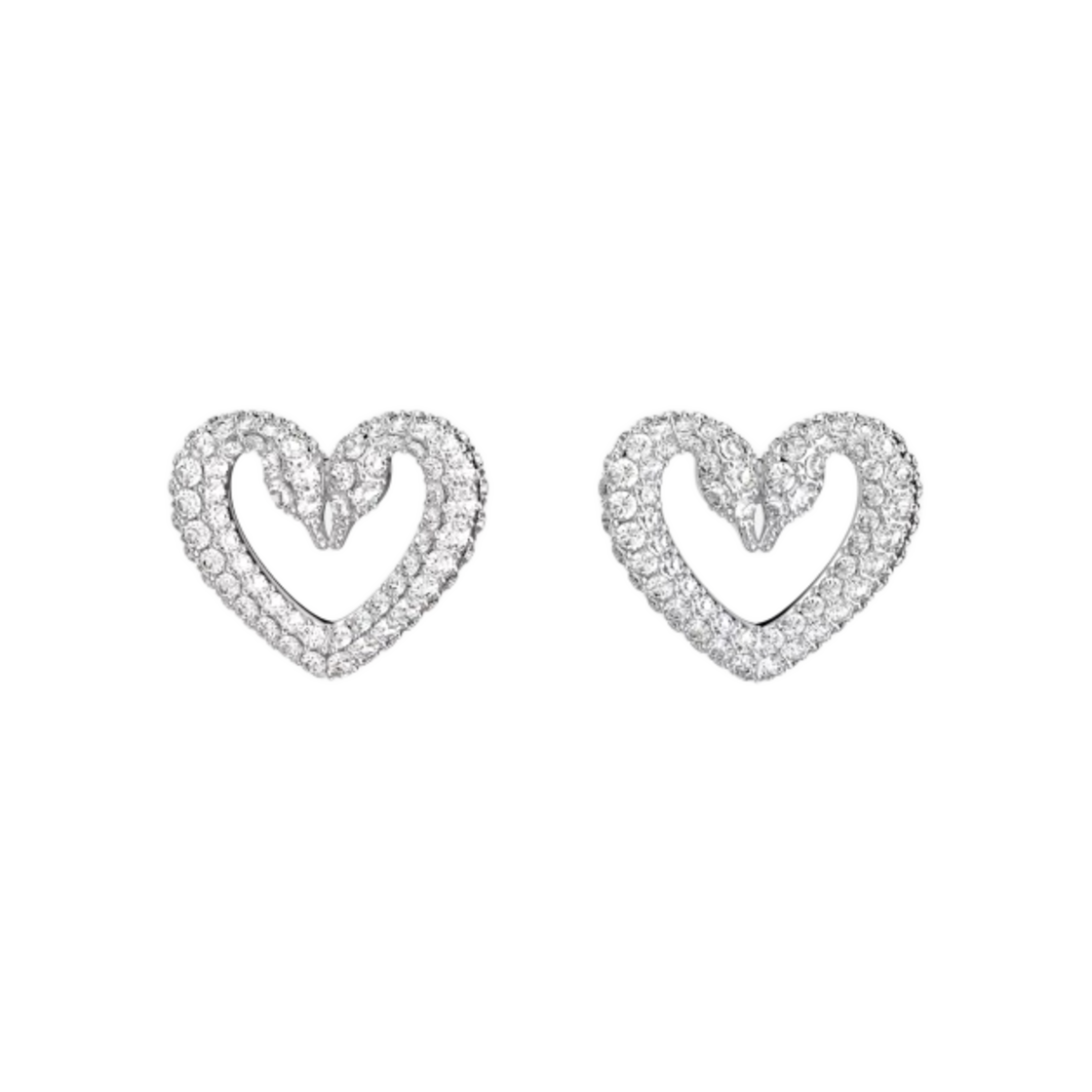 (W) 스와로브스키 우나 스터드 이어링 미디움 화이트 로듐 플래팅((W) Swarovski Una Stud Earring Medium White Rhodium Plated) - 1