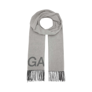 Ganni Fringe Logo Scarf Paloma Melange